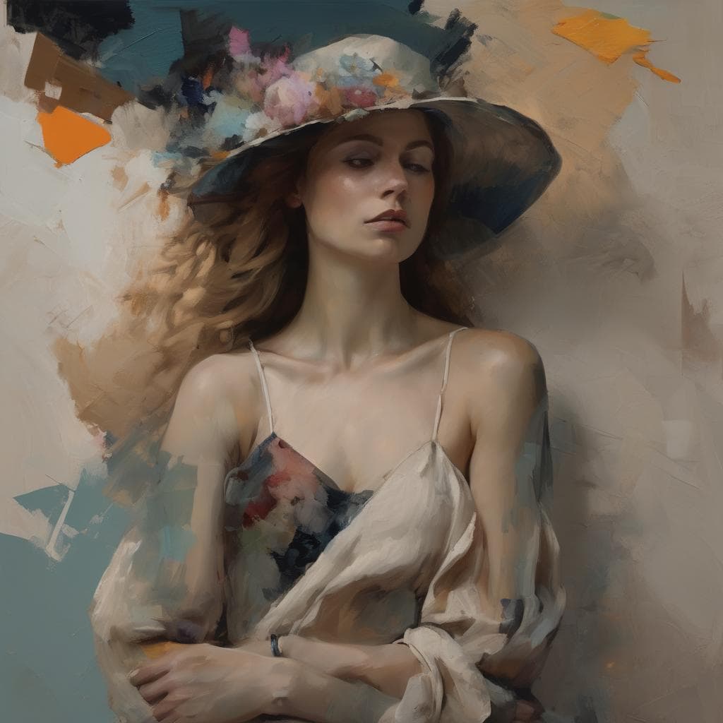 Οδός προς την καλλιτεχνική αναγνώριση με πορτρέτο γυναίκας και καλοκαιρινό καπέλο.